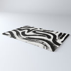 Black and White Abstract Pattern 1: A minimal black and white pattern by Alyssa Hamilton Art Rug Gallery Image 3