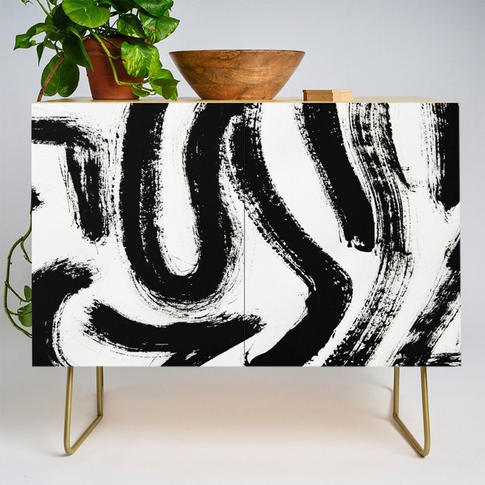 Black and White Abstract Pattern 1: A minimal black and white pattern by Alyssa Hamilton Art Credenza Gallery Image 1