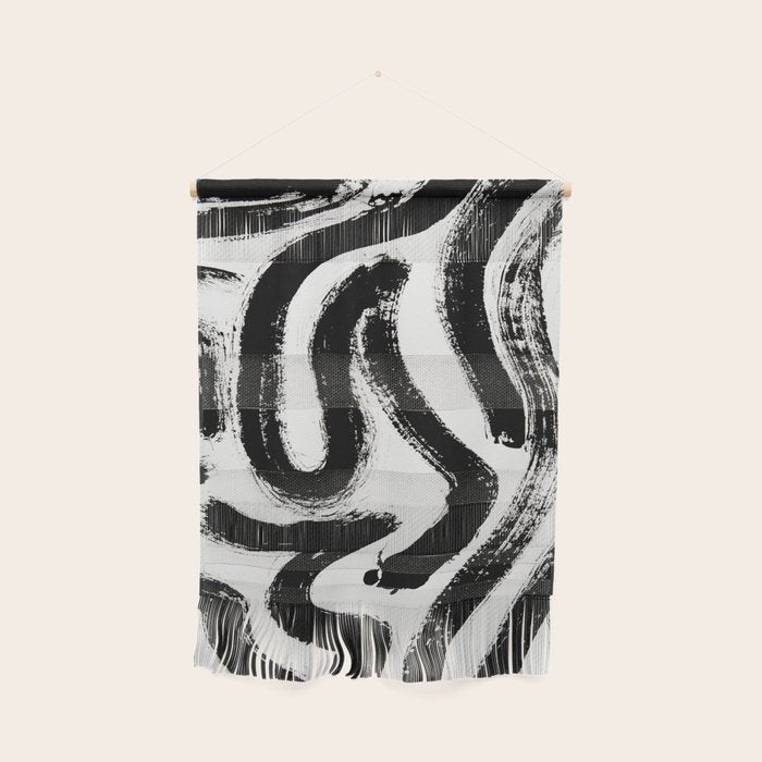 Black and White Abstract Pattern 1: A minimal black and white pattern by Alyssa Hamilton Art Wall Hanging Gallery Image 1