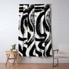 Black and White Abstract Pattern 1: A minimal black and white pattern by Alyssa Hamilton Art Window Curtain Gallery Image 5