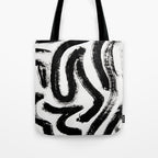 Black and White Abstract Pattern 1: A minimal black and white pattern by Alyssa Hamilton Art Tote Bag Gallery Image 1