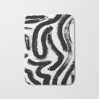 Black and White Abstract Pattern 1: A minimal black and white pattern by Alyssa Hamilton Art Bath Mat Gallery Image 1