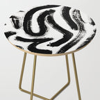 Black and White Abstract Pattern 1: A minimal black and white pattern by Alyssa Hamilton Art Side Table Gallery Image 2