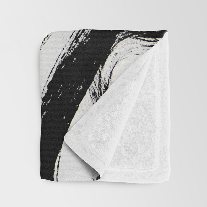 Black and White Abstract Pattern 1: A minimal black and white pattern by Alyssa Hamilton Art Throw Blanket Gallery Image 3
