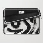 Black and White Abstract Pattern 1: A minimal black and white pattern by Alyssa Hamilton Art Laptop Sleeve Gallery Image 2