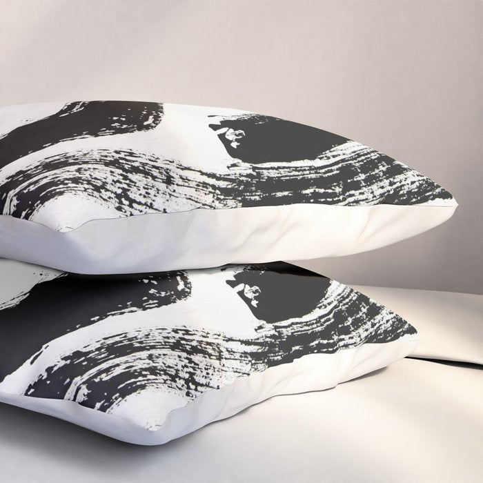 Black and White Abstract Pattern 1: A minimal black and white pattern by Alyssa Hamilton Art Pillow Sham Gallery Image 3