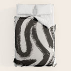 Black and White Abstract Pattern 1: A minimal black and white pattern by Alyssa Hamilton Art Duvet Cover Gallery Image 6