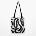 Black and White Abstract Pattern 1: A minimal black and white pattern by Alyssa Hamilton Art Tote Bag Gallery Image 2