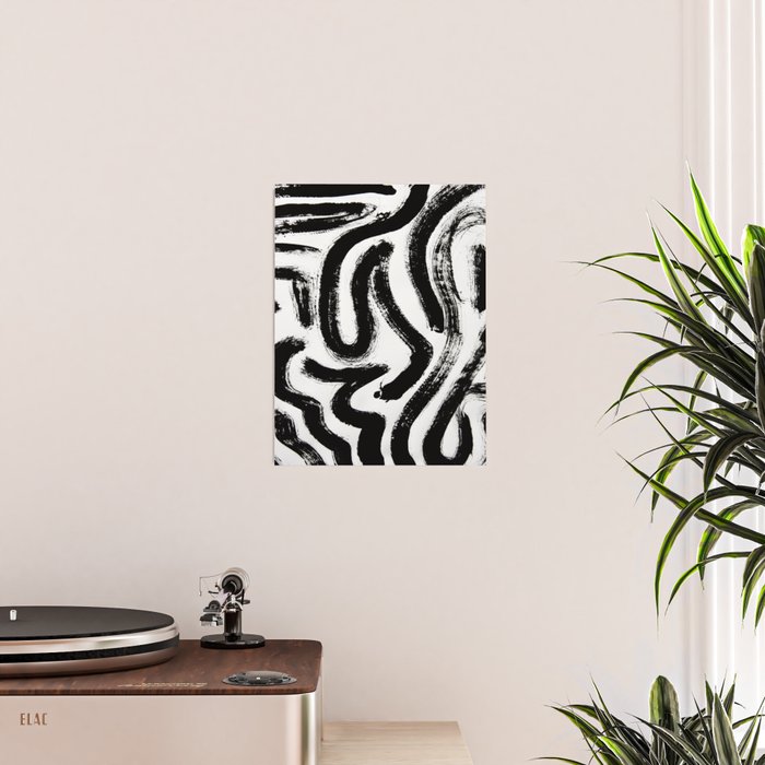 Black and White Abstract Pattern 1: A minimal black and white pattern by Alyssa Hamilton Art Poster Gallery Image 2