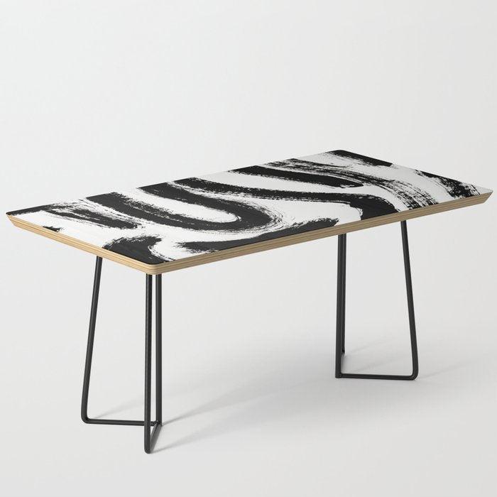 Black and White Abstract Pattern 1: A minimal black and white pattern by Alyssa Hamilton Art Coffee Table Gallery Image 1