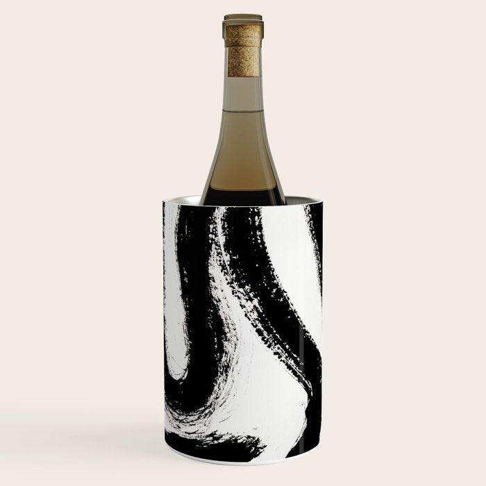 Black and White Abstract Pattern 1: A minimal black and white pattern by Alyssa Hamilton Art Wine Chiller Gallery Image 1