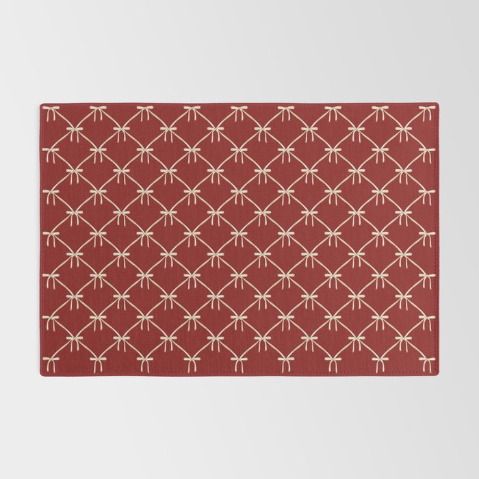 Bows & Ribbons Pattern XI Ruby Red Rug Gallery Image 2