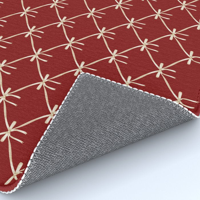 Bows & Ribbons Pattern XI Ruby Red Rug Gallery Image 4
