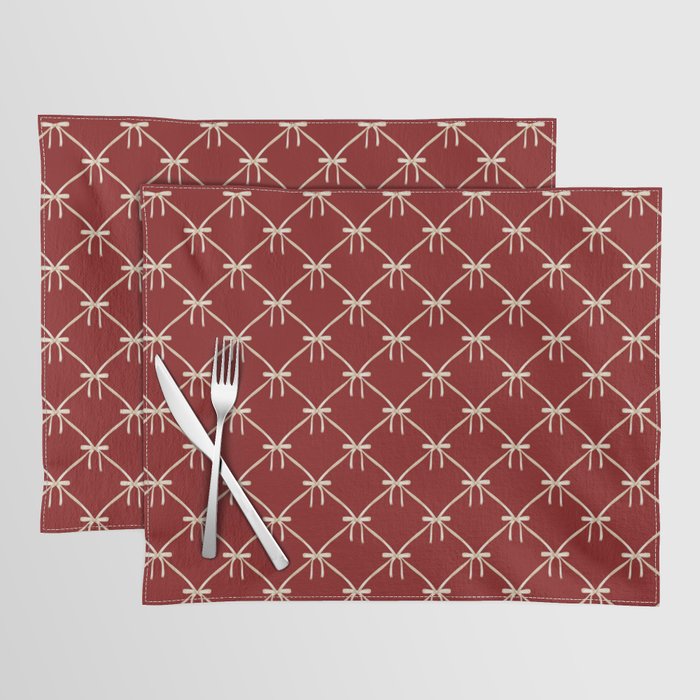 Bows & Ribbons Pattern XI Ruby Red Placemat Gallery Image 1