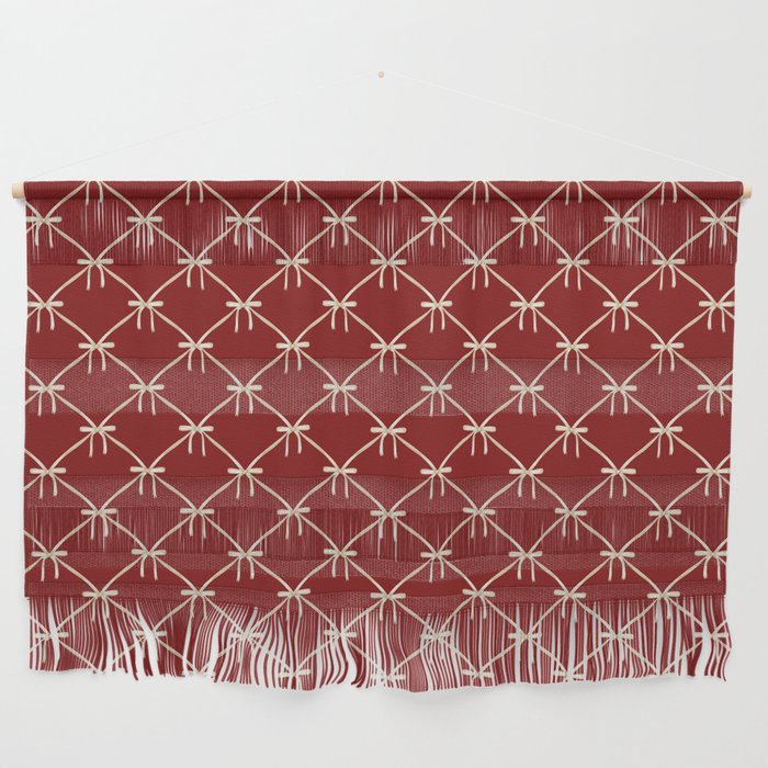 Bows & Ribbons Pattern XI Ruby Red Wall Hanging Gallery Image 1