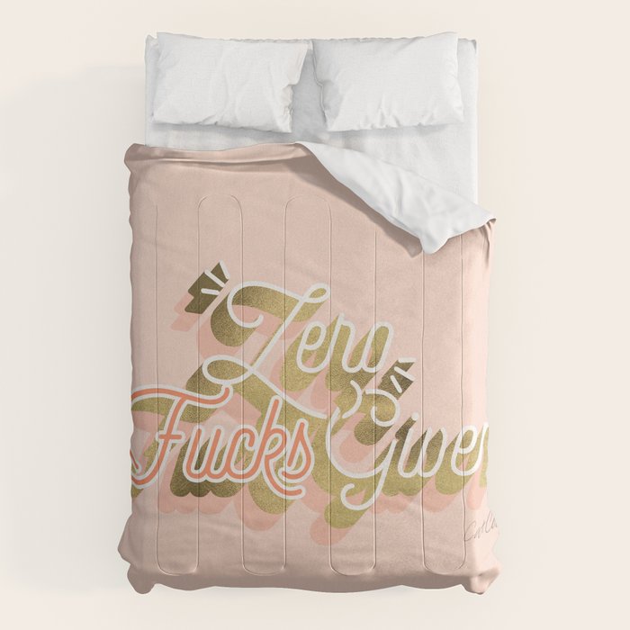 Zero F*cks Given - Blush & Gold Palette Comforter Gallery Image 6