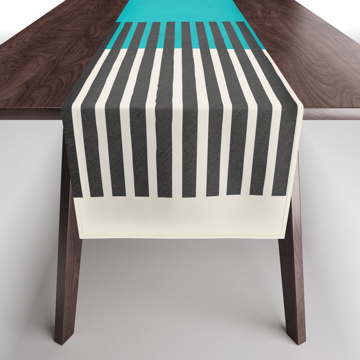 Turquoise Minimalist Bold Artwork Table Runner Gallery Image 1
