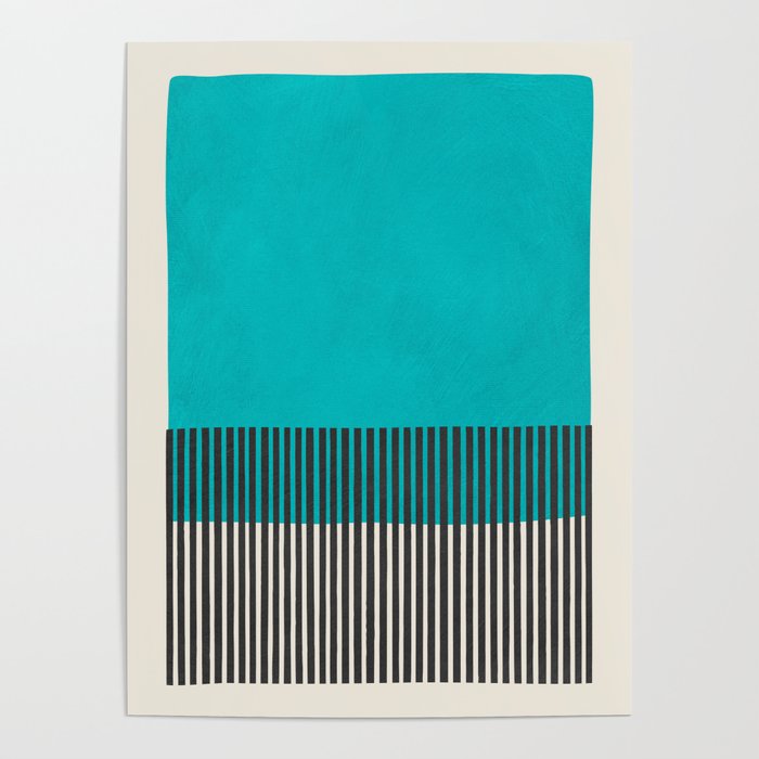 Turquoise Minimalist Bold Artwork Poster Gallery Image 4