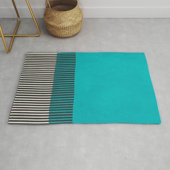 Turquoise Minimalist Bold Artwork Rug Gallery Image 1