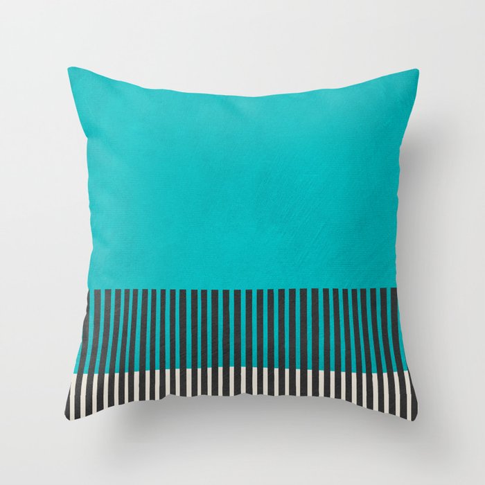 Turquoise Minimalist Bold Artwork Throw Pillow Gallery Image 1