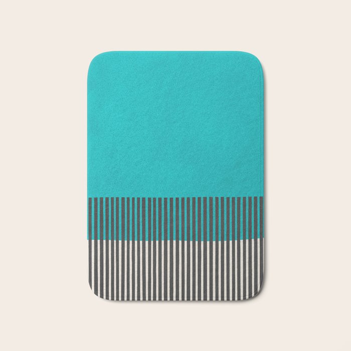 Turquoise Minimalist Bold Artwork Bath Mat Gallery Image 1