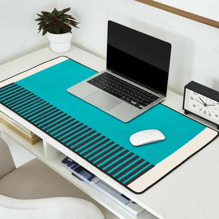 Turquoise Minimalist Bold Artwork Desk Mat Gallery Image 2