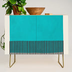 Turquoise Minimalist Bold Artwork Credenza Gallery Image 1