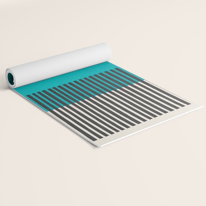 Turquoise Minimalist Bold Artwork Yoga Mat Gallery Image 2