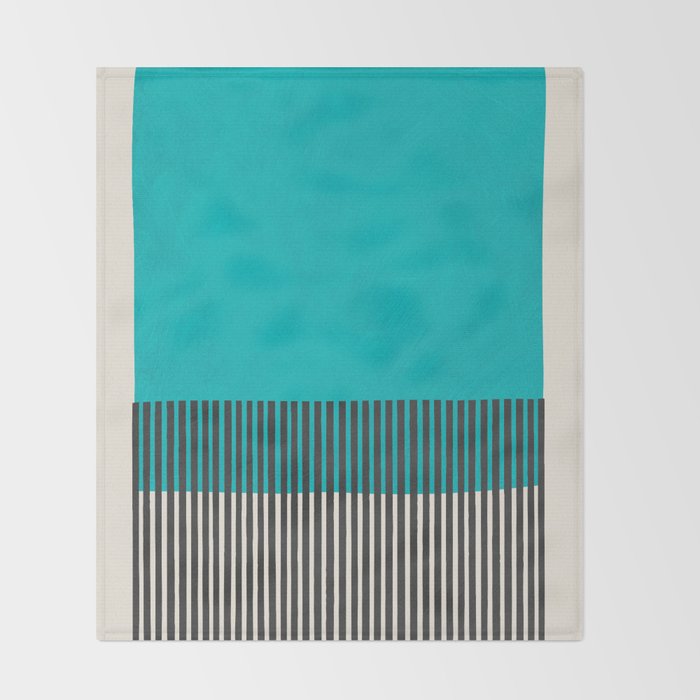Turquoise Minimalist Bold Artwork Throw Blanket Gallery Image 2