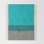 Turquoise Minimalist Bold Artwork Throw Blanket Gallery Image 2
