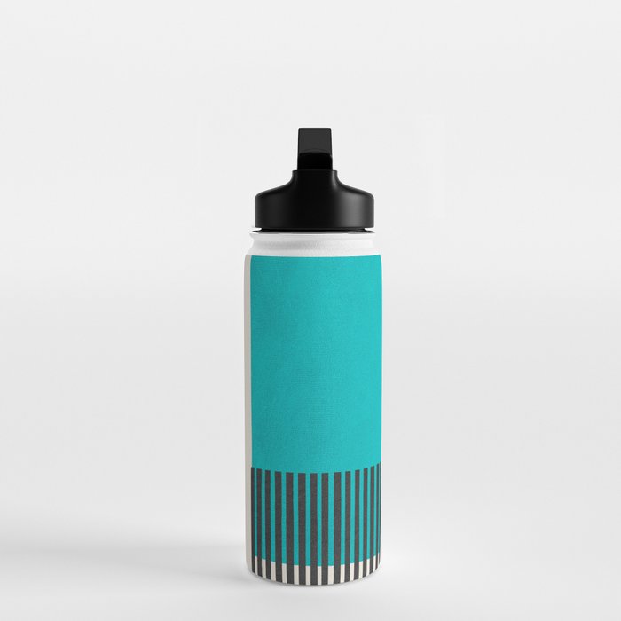 Turquoise Minimalist Bold Artwork Water Bottle Gallery Image 3
