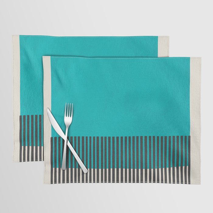 Turquoise Minimalist Bold Artwork Placemat Gallery Image 1