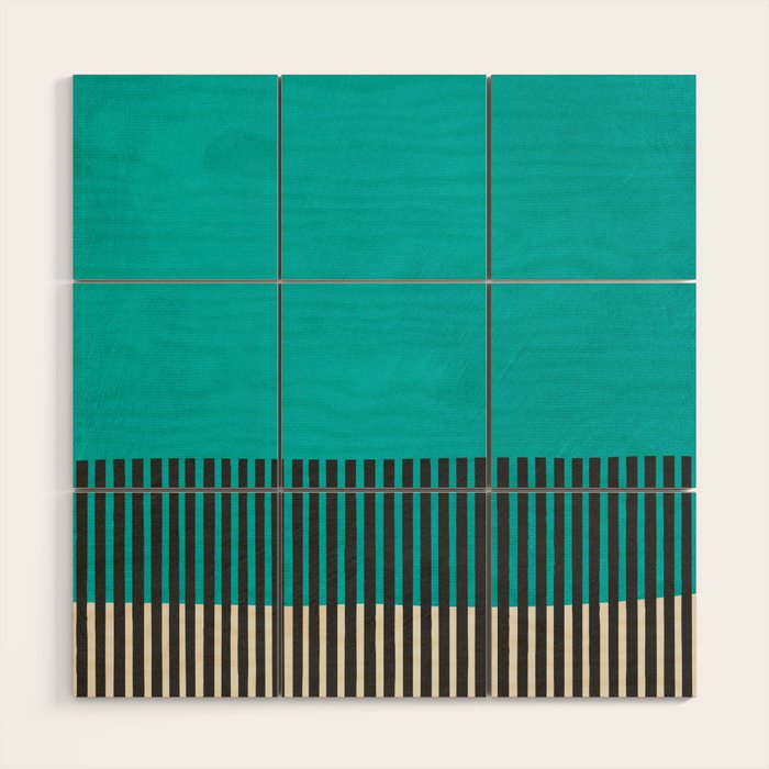 Turquoise Minimalist Bold Artwork Wood Wall Art Gallery Image 1