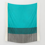 Turquoise Minimalist Bold Artwork Wall Tapestry Gallery Image 4