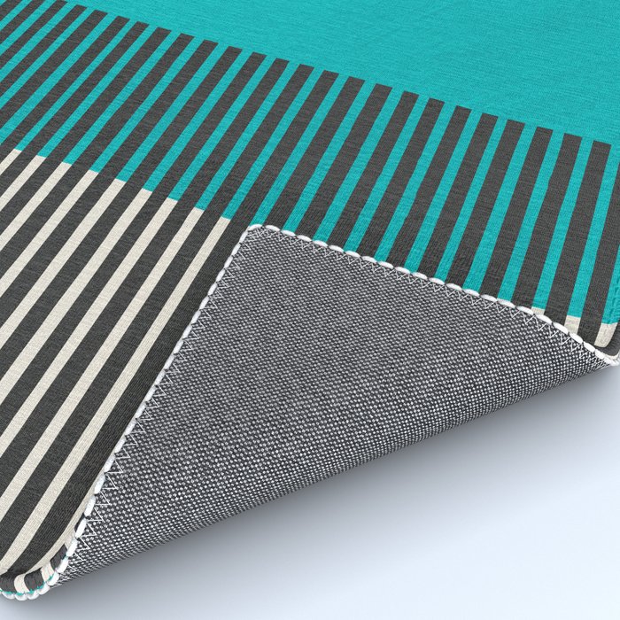 Turquoise Minimalist Bold Artwork Rug Gallery Image 4