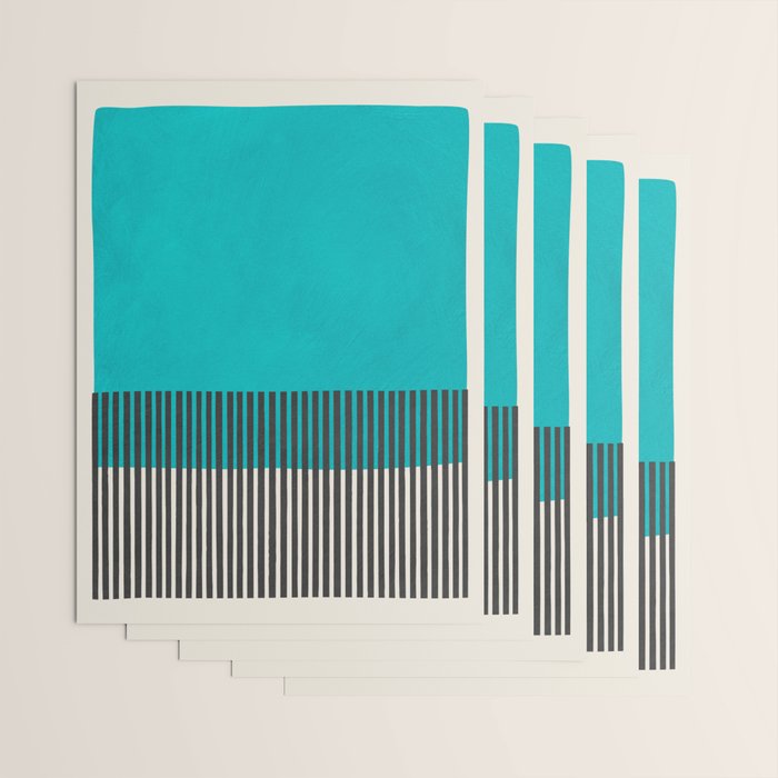 Turquoise Minimalist Bold Artwork Wrapping Paper Gallery Image 3