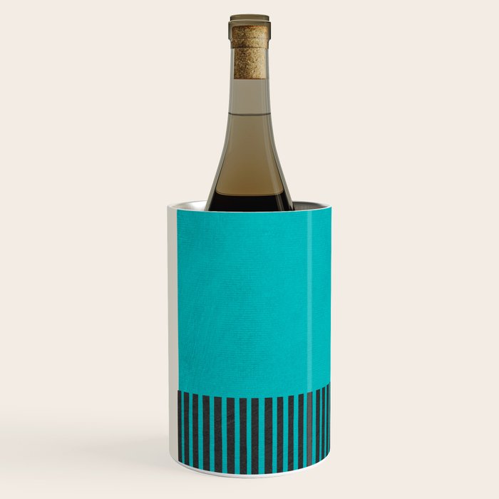 Turquoise Minimalist Bold Artwork Wine Chiller Gallery Image 2