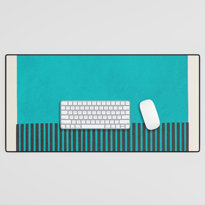 Turquoise Minimalist Bold Artwork Desk Mat Gallery Image 1