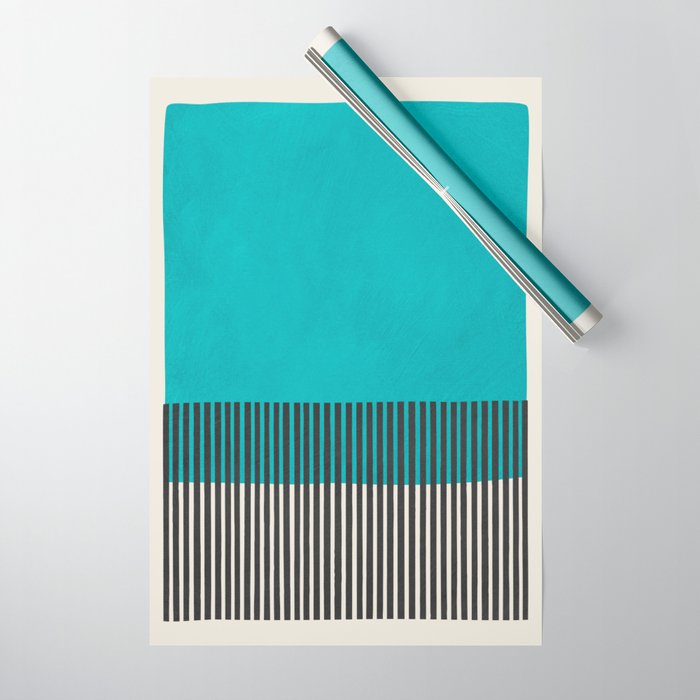 Turquoise Minimalist Bold Artwork Wrapping Paper Gallery Image 1