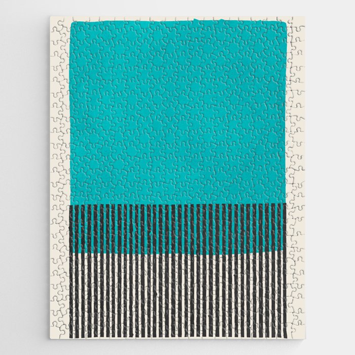 Turquoise Minimalist Bold Artwork Jigsaw Puzzle Gallery Image 1