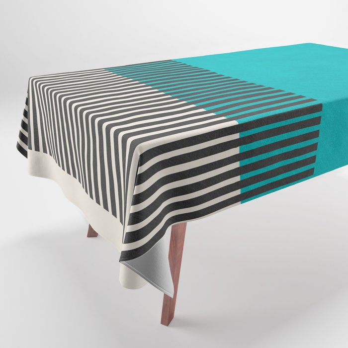 Turquoise Minimalist Bold Artwork Tablecloth Gallery Image 1