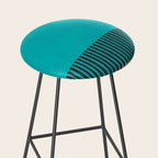 Turquoise Minimalist Bold Artwork Stool Gallery Image 2