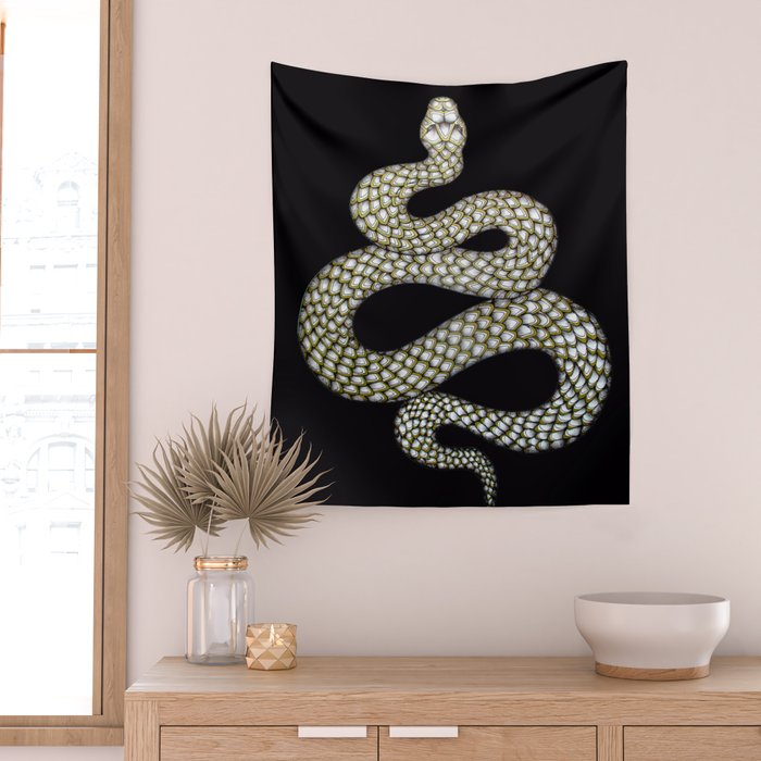 Snake's Charm in Black Wall Tapestry Gallery Image 2