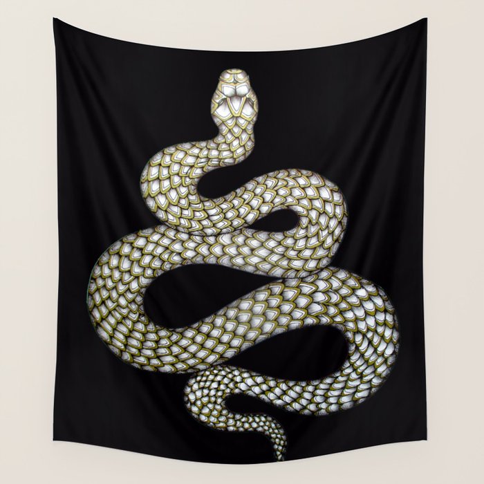 Snake's Charm in Black Wall Tapestry Gallery Image 1