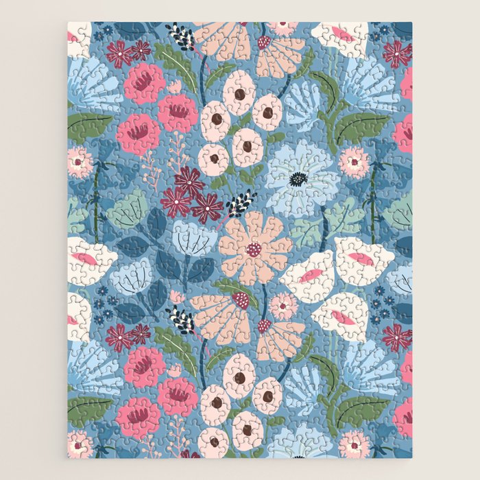 Meadow muse - heritage blue Jigsaw Puzzle Gallery Image 1
