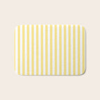 Modern geometrical baby yellow white stripes pattern Bath Mat Gallery Image 1