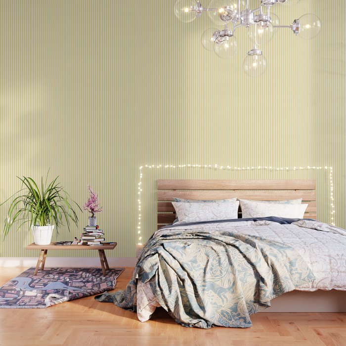 Modern geometrical baby yellow white stripes pattern Wallpaper Gallery Image 3