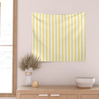 Modern geometrical baby yellow white stripes pattern Wall Tapestry Gallery Image 2