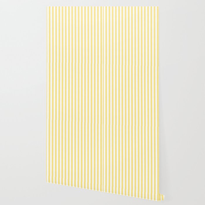 Modern geometrical baby yellow white stripes pattern Wallpaper Gallery Image 2