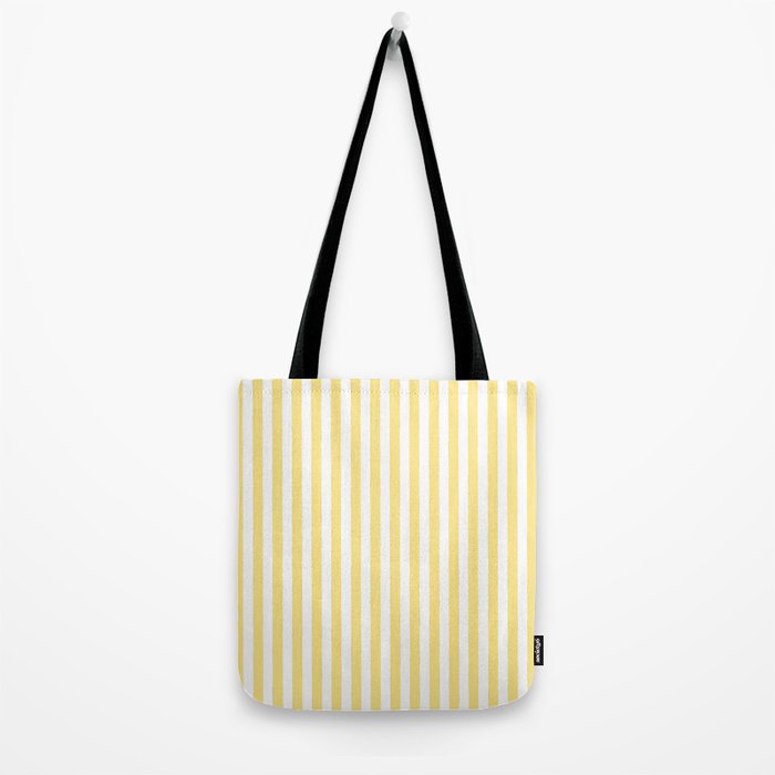 Modern geometrical baby yellow white stripes pattern Tote Bag Gallery Image 2